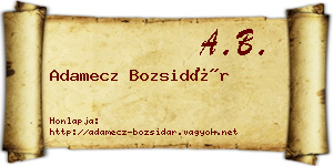 Adamecz Bozsidár névjegykártya